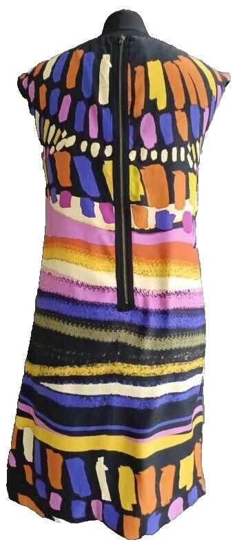 Vestido para mujer ECI New York multicolor 100 % seda talla 2 EE. UU. Foto 3 de 4