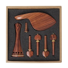 4/4 Full Size Violin Accessories Kit Rosewood Pegs Tailpiece Chin Rest End Pin