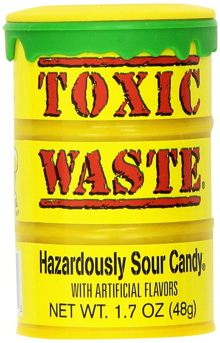 Toxic Waste Colored Drums Candy 12 Count