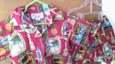 2-PC Pacific Legend Kids 5-6 Hawaiian Shorts Set Waikiki Beach Diamond Head CUTE