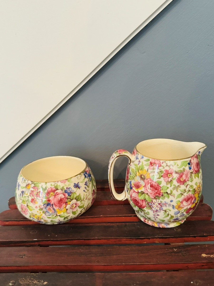 Vintage Royal Winton Chintz Summertime Tea Set Teapot Ascot