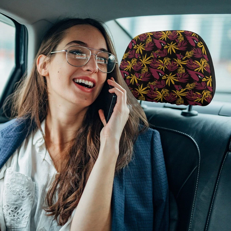 Arizonna Cardinals Two Car Headrest Covers, Hawaiian Print Style