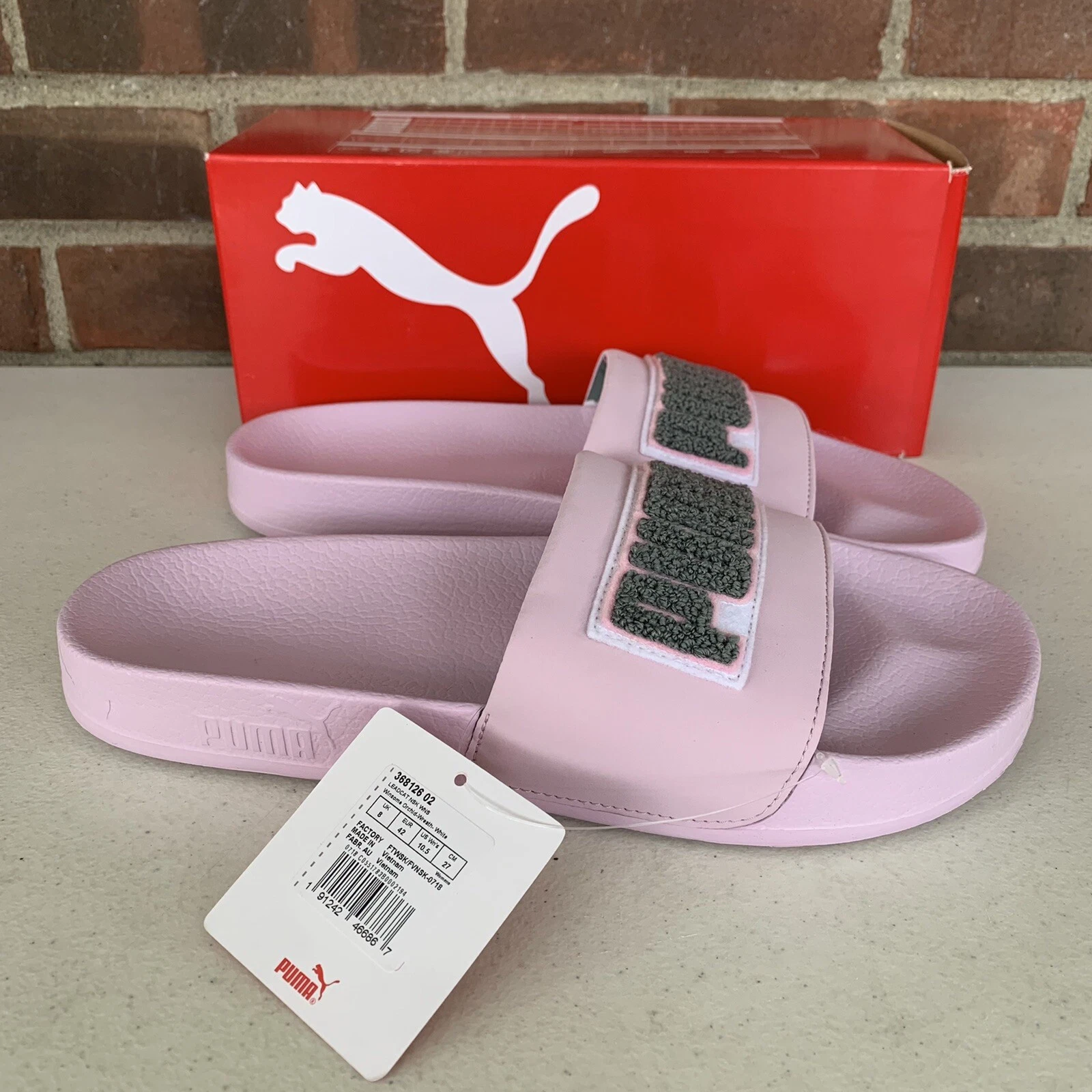 Sandali bassi casual Puma donna Leadcat NSK logo sintetico US 10 5 M NUOVI