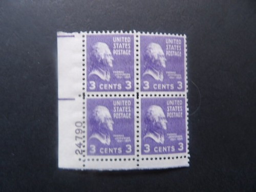 #807 3c Thomas Jefferson Plate Block #24790 LL MNH OG VF #3 - 第 1/1 張圖片