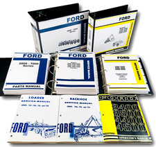 Ford 4400 4500 Backhoe Loader Tractor Service Operator Parts Manual Shop Set