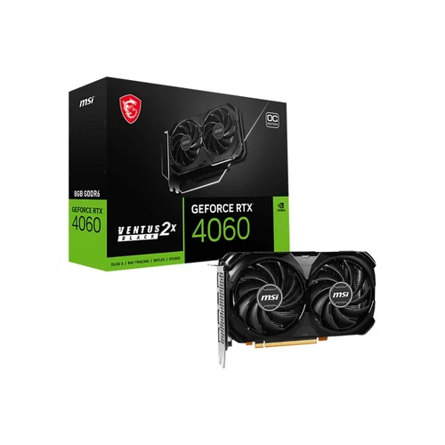 MSI GeForce RTX 4060 VENTUS 2X BLACK 8G OC 8GB GDDR6 Graphics Card GUP