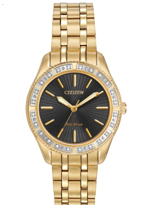 Citizen EM0242 51E Carina Black Dial Gold Tone Stainless Steel