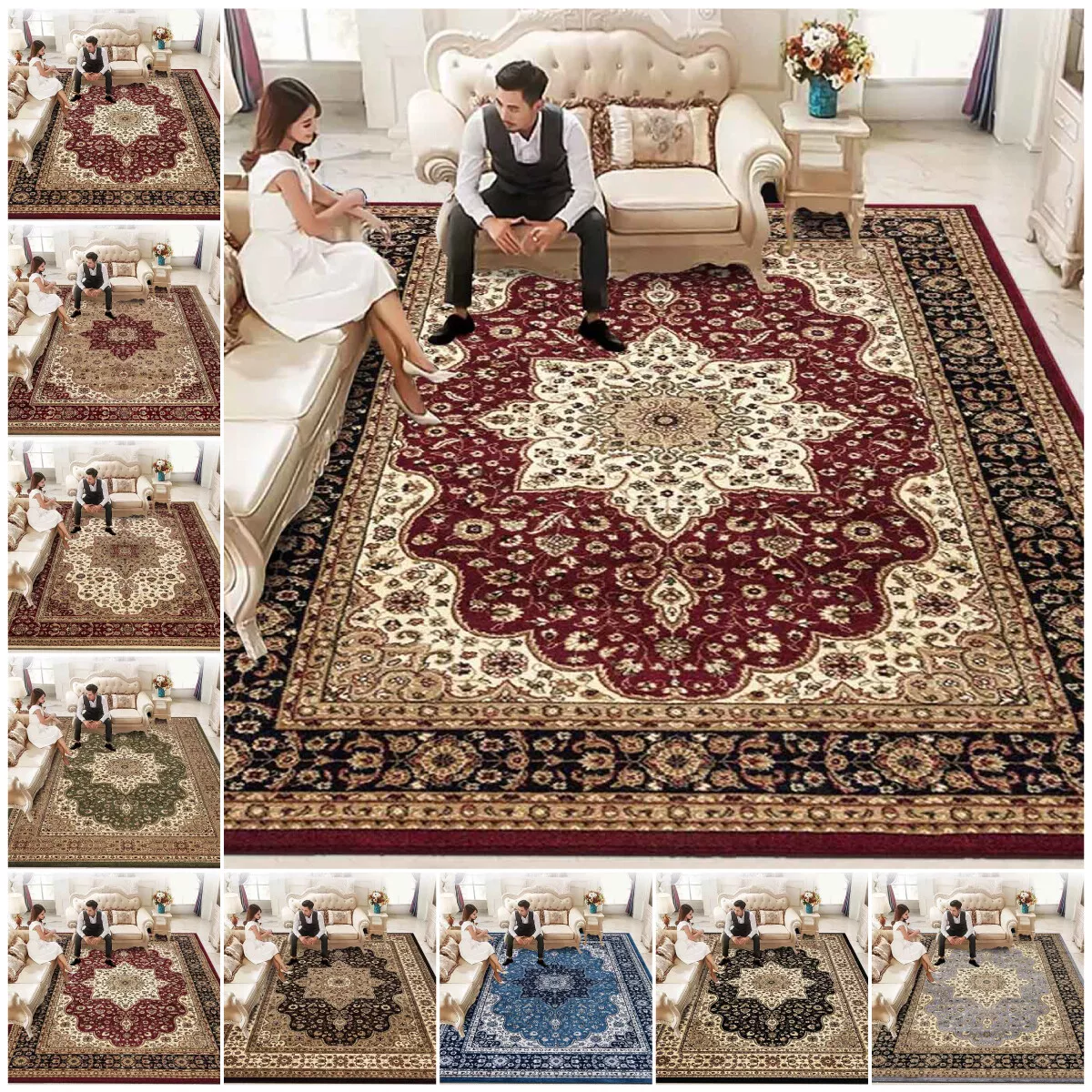 Non Slip Large Traditional Rugs Living Room Bedroom Carpet Hallway Runner  Rug