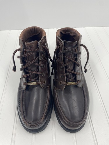 Timberland Gore Tex Womens 8.5W Shoes Brown Leather GTX Lace Up Ankle Boots VTG - Picture 6 of 12