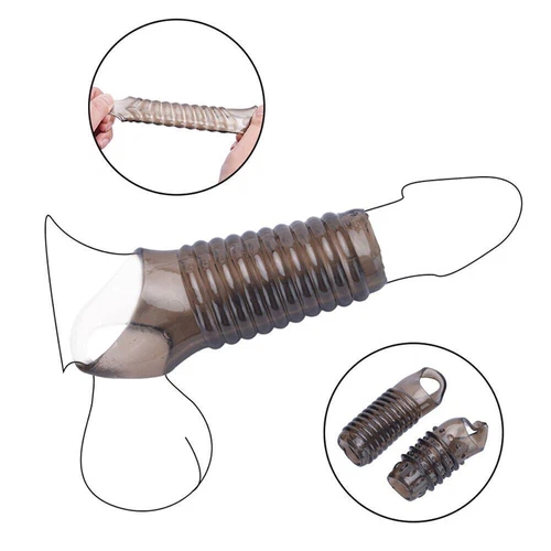 Male Cock-Girth-Enlarger-Enhancer-Big Penis-Extension-Extender-Sheath-Sleeve Men - Picture 15 of 44