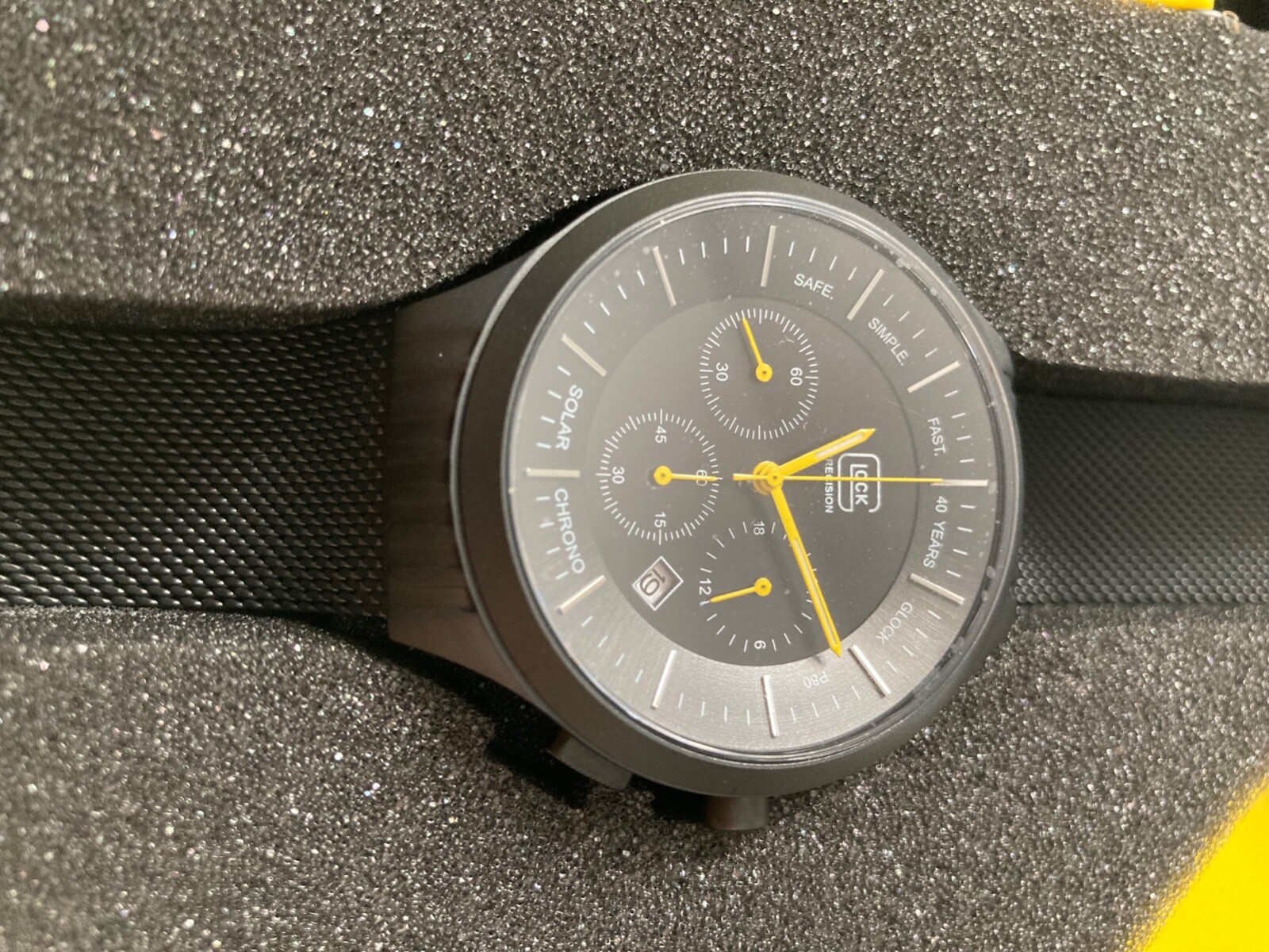 glock p80 40th anniversary limited edition watch yellow with glock case