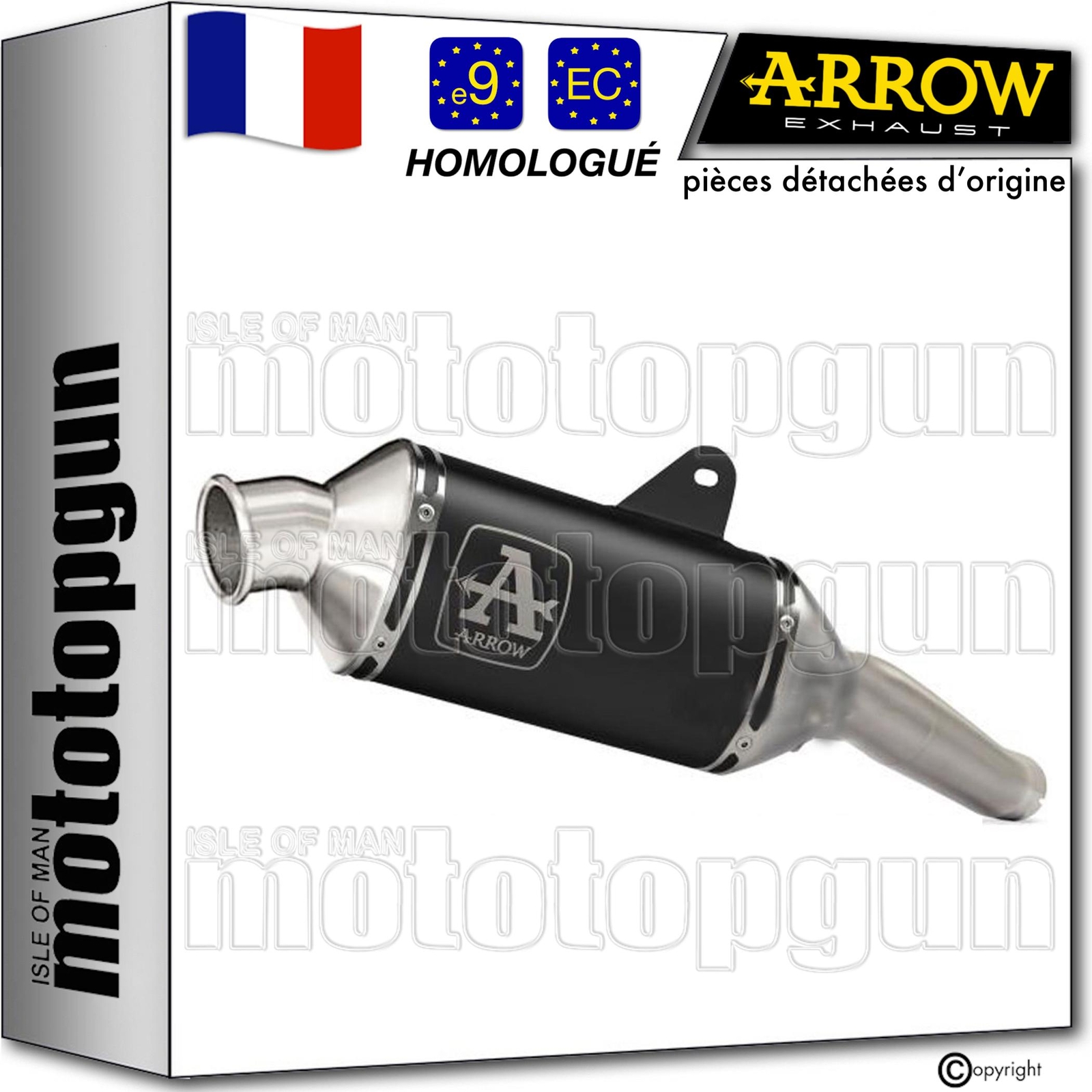 Silencieux Arrow Indy-Race noir gain de poids et performance Moto Morini X-Cape 650