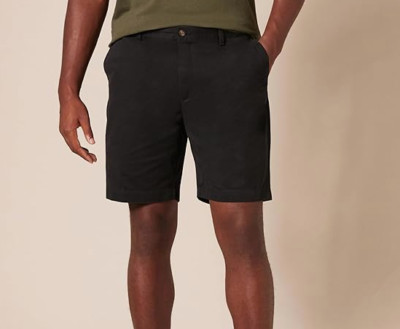 Amazon Essentials Herren kurze Hose Gr. 32W Chinoshorts Schwarz (R/2273)