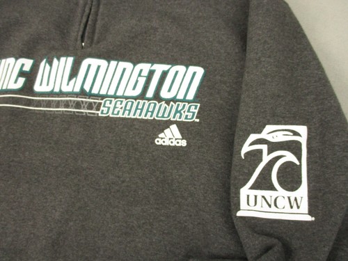 UNC Wilmington Seahawks Sweater Men Extra Large Gray Adidas Sweatshirt 1/4 Zip - 第 3/7 張圖片