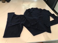 NWOTs Cuddle Duds Boys Youth Size Large Navy Blue Thermal Pajamas Long Johns 2pc