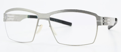 IC! BERLIN Brille Bernardino Pearl Viereck Seidenmatt Silber Leicht Flexibel M L