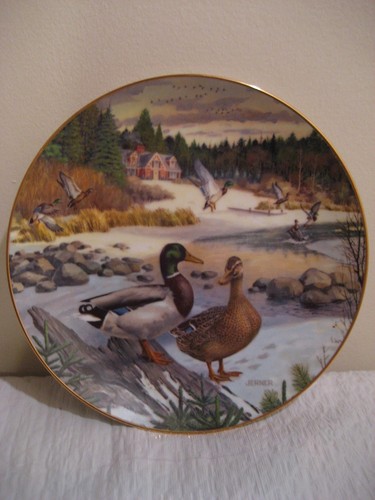 THE EDWIN M. KNOWLES fine china co. plate by bart jerner " the mallard " 1986