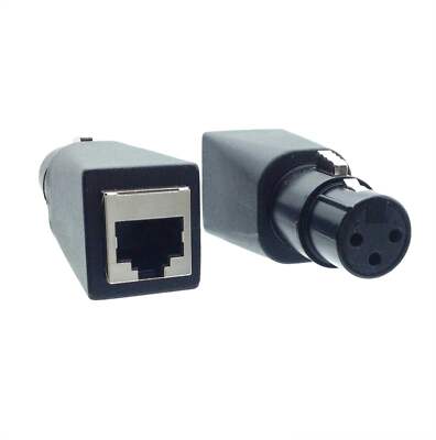 AMERICAN RECORDER DMX 3 Pin XLR Female to RJ45 Female Adapter