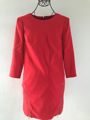 red dress gold zipper Francisca Red Mini Dress Red / Small main image 1