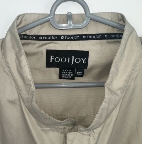 FJ FootJoy Vest Mens 2XL XXL Tan Half Button Windshirt Sleeveless Outerwear Golf - Picture 4 of 6