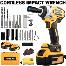 600Nm Cordless Electric Impact Wrench 1/2'' Gun High Power Driver Li-ion Battery