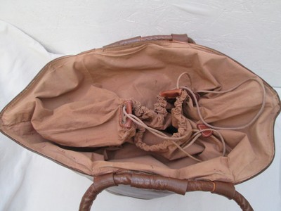 Sac Shopping Vintage Henry & Martin's En Cuir - Marron - Taille Large - Occasion - Porté épaule/main