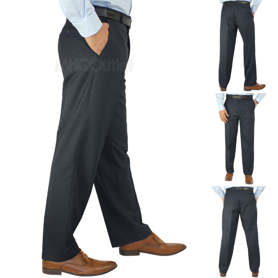 Mens Office Trousers Formal Smart Casual Work Trousers Business Dress
