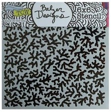 Sea Coral Reef Stencil Nautical Coastal Ocean Design 6" Art Paint Craft Template