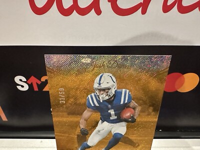 panini prestige 2024 rare cards 2024 Panini Prestige Josh Downs Gold /50 Xtra Points 33/50 Rare Card Colts