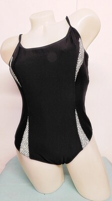 Sunmarin Badeanzug Gr.42 Cup B Schwarz Weiß Brust gefüttert Damen elegant