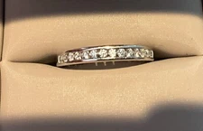 channel set diamond band 14k white gold   Size 7  .26cts.