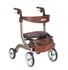 Drive Medical Nitro DLX Euro Style Walker Rollator in Champagne Frame