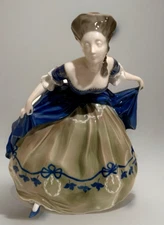 Antique Rosenthal Germany Porcelain Figurine of an Empire Dancer Lady in Blue Dr