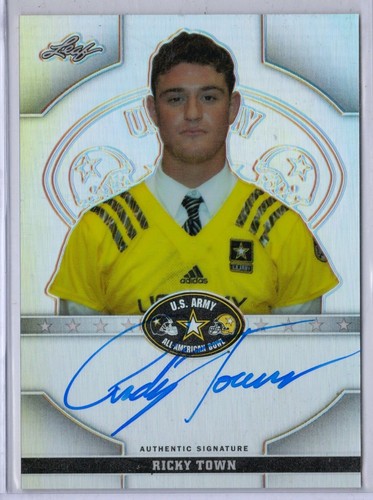 2015 RICKY TOWN Leaf METAL Army All-American Bowl Autograph - 第 1/2 張圖片