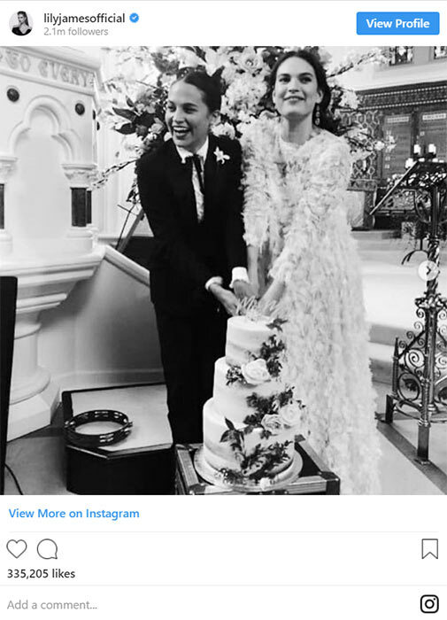 One Red Nose Day and a Wedding Lily James THE ONE STUNNING