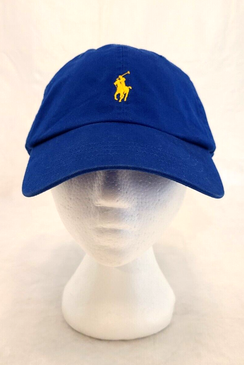 Cappello berretto Polo Ralph Lauren Pony stile vintage papà blu strapback anni 90