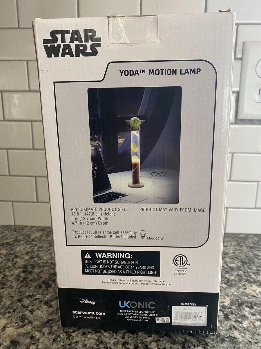 NIB Star Wars Yoda 3D Motion Lamp Mood Light 18 Inches Lava Lamp