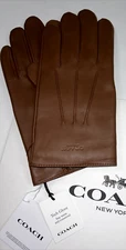 NEW COACH Size S Men's Gloves Saddle Sheep Leather 100% Wool Lined TECH $179