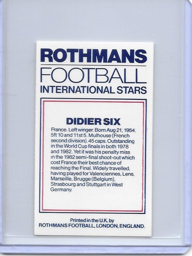 1984 Rothmans Football International Stars: Maradona, Rossi, Platini, Socrates - Picture 84 of 102