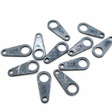 Oxidized Sterling Silver Flat Quality Tag or Clasp End, 8mm sold per 10pcs 