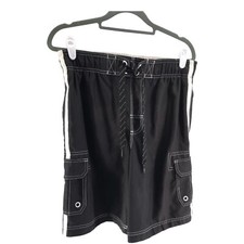 OP Ocean Pacific Trunks Swim Pool Board Shorts Black Men Size S 28-30