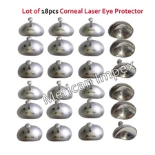 Corneal Eye Shield Protector Lot of 18 Pc Laser Eye Protector Stainless Steel