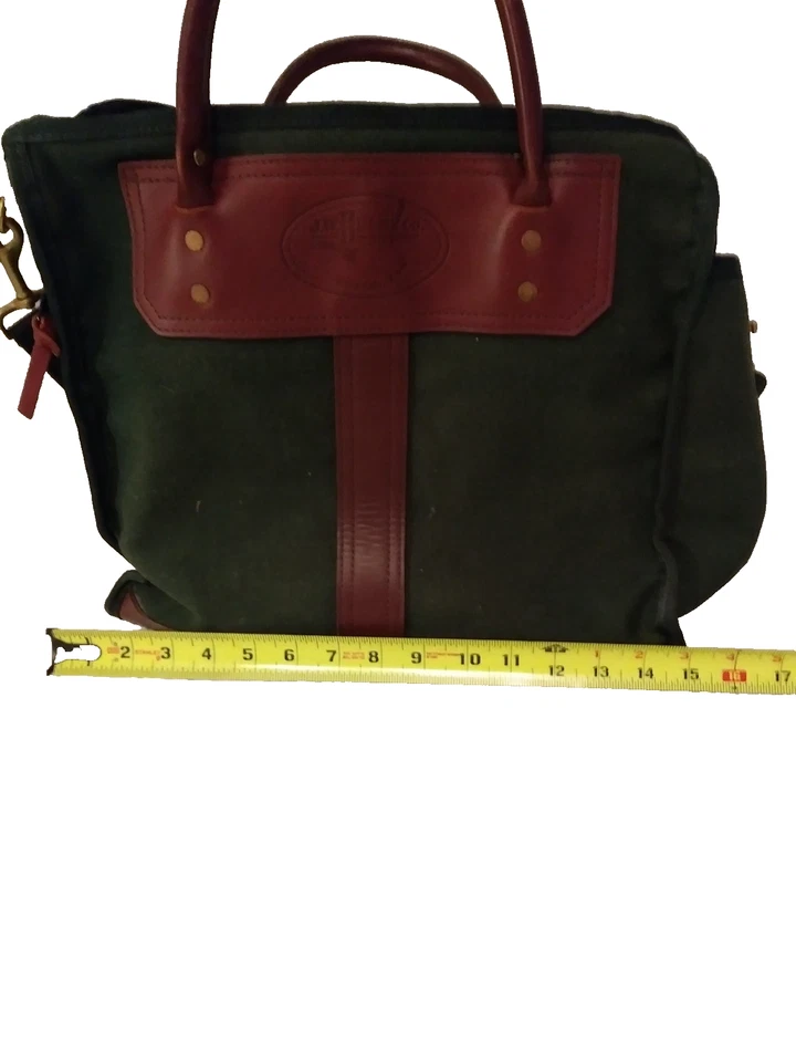  BOLSO DE FIN DE SEMANA GRANDE VINTAGE J.W HULME CO. CUERO Y LONA EXCELENTE ESTADO Foto 3 de 4