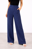 Hose Drykorn W27 Blau Hose Marlene Stoffhose High Waist Weites Bein Crack Neu