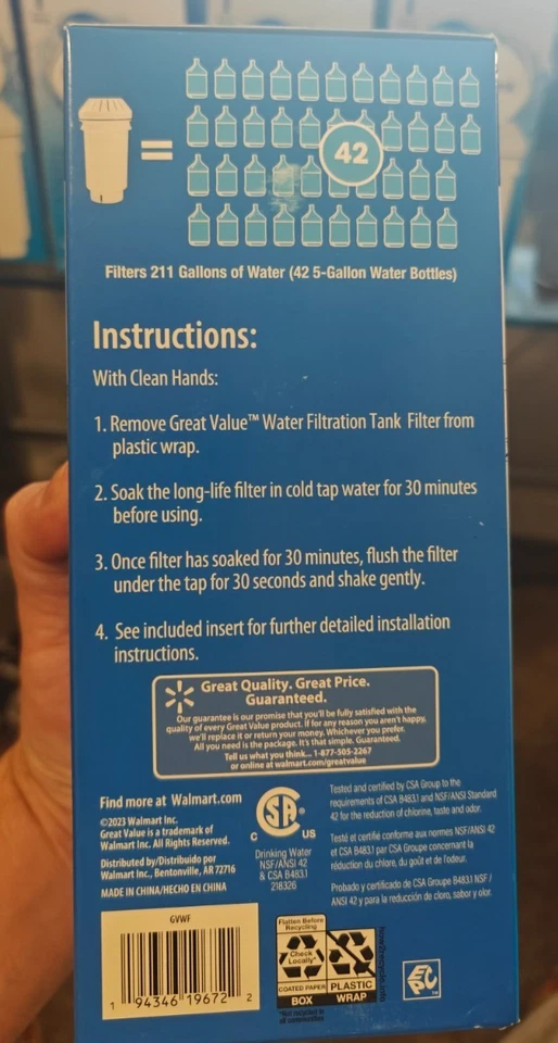 PACK de 5 filtros de repuesto de tanque de filtración de agua de gran valor para GVRWFT Foto 3 de 4