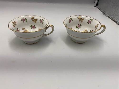 4 Vintage Czech Porcelain Trios Cup/Saucer/Side Plate Pink Roses Scallop Edge B - Picture 20 of 24