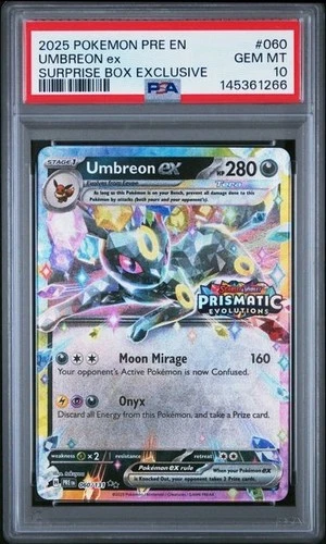 Pokemon Prismatic Evolutions Umbreon ex 060/131 Surprise Box Stamped PSA 10 266