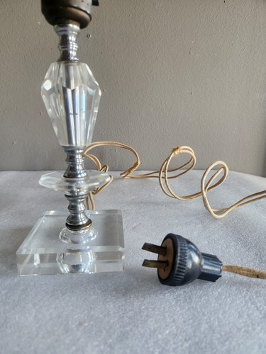 Vintage Mid-Century 50er Jahre geschliffenes gestapeltes Glas Akzent Tischlampe • funktioniert 9" - Bild 21 von 24