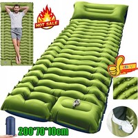 Isomatte Camping,Camping Luftmatratze Mit FußPressepumpe & Kissen 200*70*10Cm