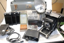 Graflex Century Graphic 6x9 Outfit con custodia porta pellicola flash roll back, altro